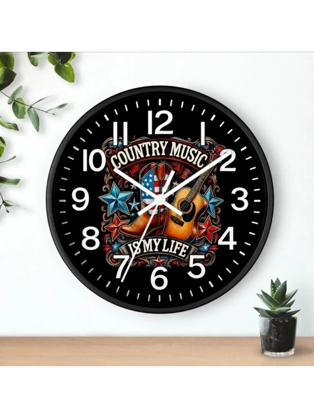 Country Music Is My Life Glow In The Dark Wall Clock New!